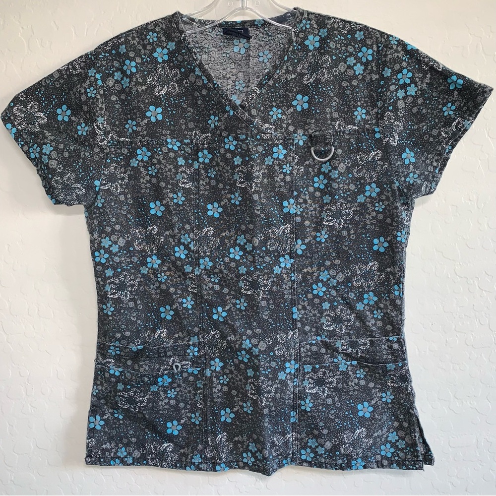 Medgear Floral Scrubs Top